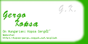 gergo kopsa business card